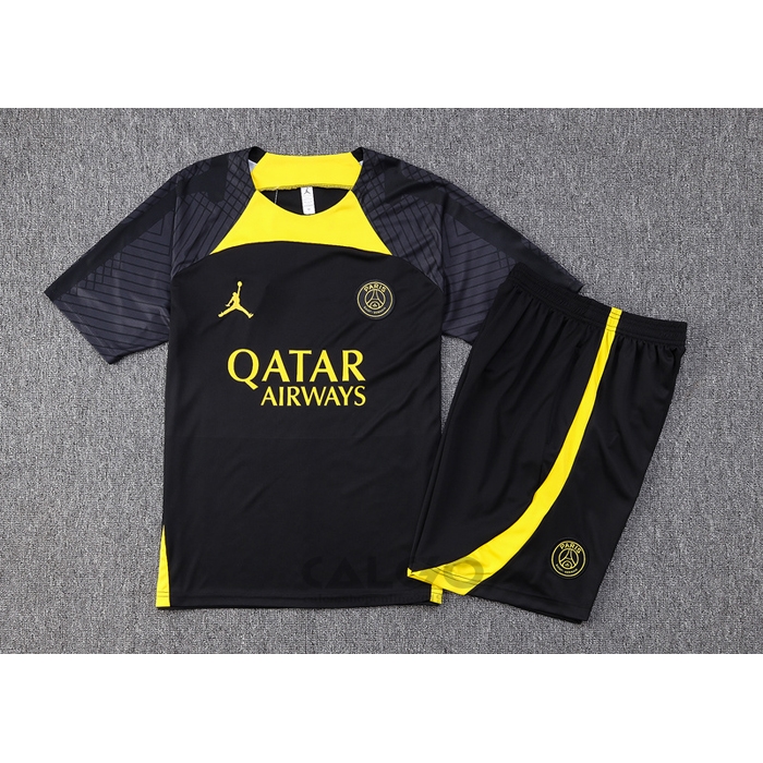 Tuta da Track Paris Saint-Germain Jordan Manica Corta 2023-2024 Nero - Pantaloncini